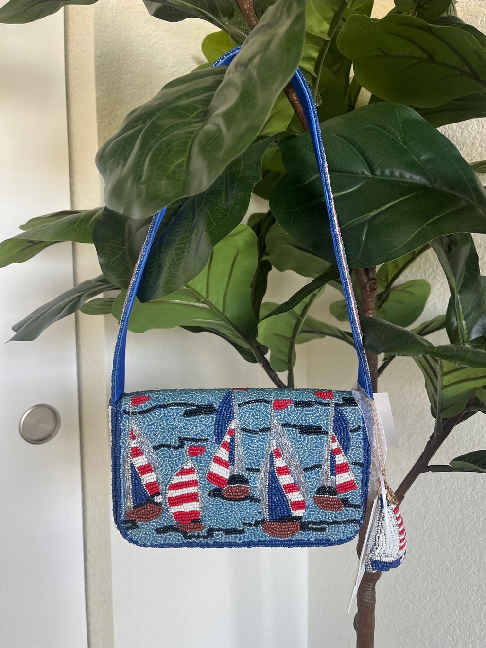 Viral Beaded Sailboat Shoulder Bag